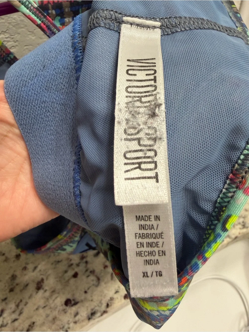 Victoria’s Secret VSX Sport Blue Abstract Print Racerback Sports Bra XL